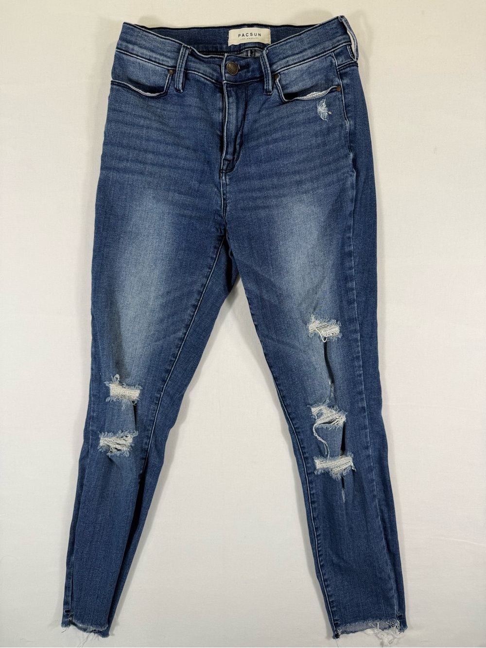 PacSun Dark Blue Distressed Skinny Jeans